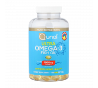 Ультра омега-3 рыбий жир со вкусом лимона, Ultra Omega-3 Fish Oil, Qunol, 180 мини-капсул