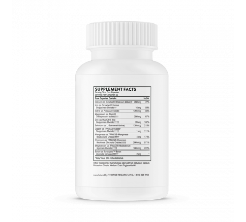 Минеральный комплекс с медью и железом, BioMins, Thorne, 120 капсул