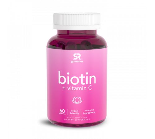 Биотин с витамином C, Biotin + Vitamin C, Sports Research, 60 жевательных капсул