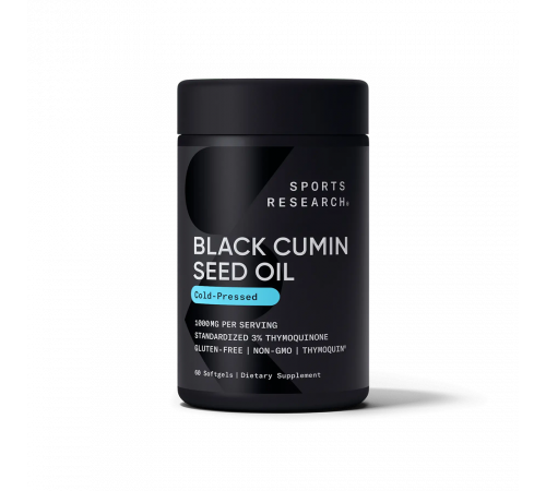 Масло семян черного тмина, Black Cumin Seed Oil, Sports Research, 60 капсул