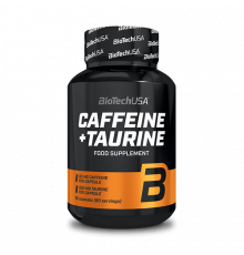 Кофеин + Таурин, Caffeine + Taurine, BioTechUSA, 60 капсул