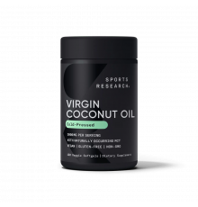 Кокосовое масло, Coconut Oil Virgin Organic, Sports Research, 120 капсул