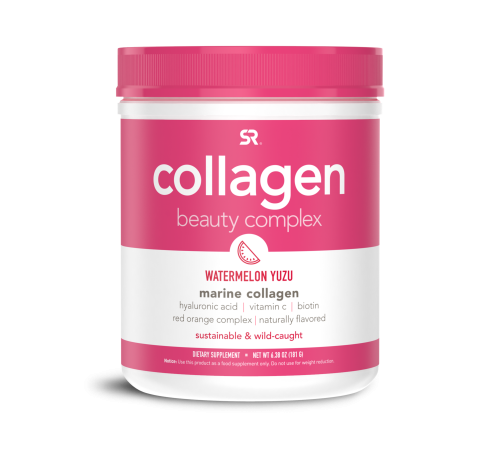 Комплекс морского коллагена со вкусом арбуза и юзу, Collagen Beauty Complex, Sports Research, 181 г