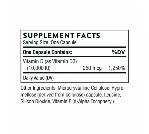 Витамин Д3, Vitamin D, Thorne, 60 капсул