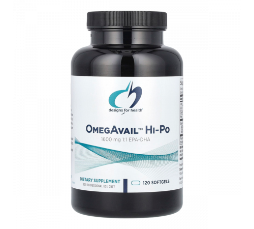 Омега-3, OmegAvail Hi-Po, Designs For Health, 120 капсул