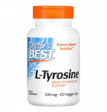 L-Тирозин, L-Tyrosine, Doctor's Best, 120 вегетарианских капсул