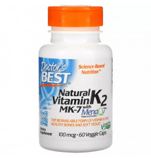Витамин K2 MK-7 с MenaQ7, Vitamin K2 Mk-7 with MenaQ7, Doctor's Best, 60 вегетарианских капсул