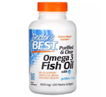 Рыбий жир с омега-3, Omega 3 Fish Oil, Doctor's Best, 120 капсул