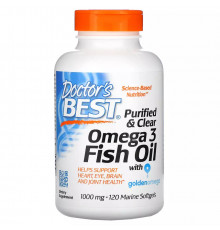 Рыбий жир с омега-3, Omega 3 Fish Oil, Doctor's Best, 120 капсул