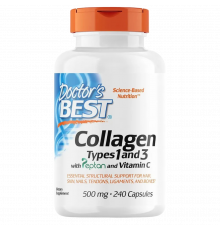 Коллаген 1 и 3 типа, Collagen Types 1 and 3 and Vitamin C, Doctor's Best, 240 капсул