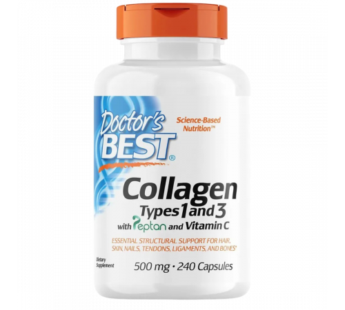 Коллаген 1 и 3 типа, Collagen Types 1 and 3 and Vitamin C, Doctor's Best, 240 капсул