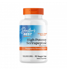 Серрапептаза, High Potency Serrapeptase, Doctor's Best, 90 вегетарианских капсул