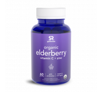 Комплекс Бузины + Витамин C, Цинк и Пробиотики, Elderberry Gummies + C, Zn & Probiotic Organic, Sports Research, 60 жевательных капсул