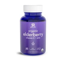 Комплекс Бузины + Витамин C, Цинк и Пробиотики, Elderberry Gummies + C, Zn & Probiotic Organic, Sports Research, 60 жевательных капсул