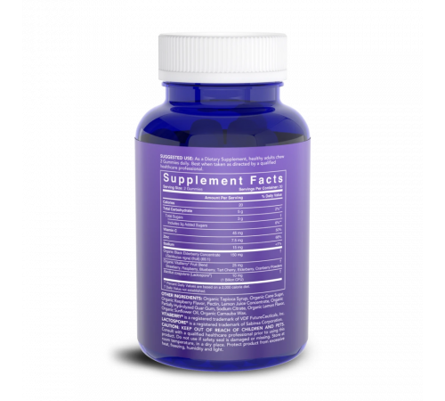Комплекс Бузины + Витамин C, Цинк и Пробиотики, Elderberry Gummies + C, Zn & Probiotic Organic, Sports Research, 60 жевательных капсул