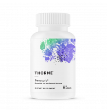 Железо с кофакторами, Ferrasorb, Thorne, 60 капсул