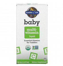 Жидкий комплекс мультивитаминов для детей, Baby Multivitamin Liquid, Garden of Life, 56 мл