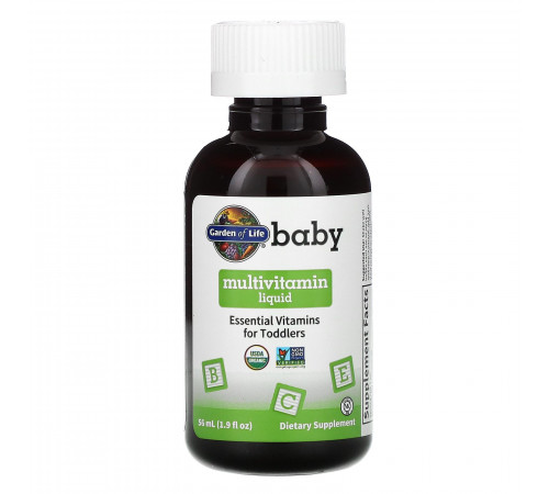 Жидкий комплекс мультивитаминов для детей, Baby Multivitamin Liquid, Garden of Life, 56 мл