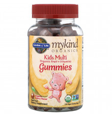 Детский мультивитамин, органический ароматизатор со вкусом вишни, MyKind Organics, Garden of Life, 120 мармеладных мишек