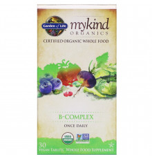 Комплекс витаминов группы B, MyKind Organics, Garden of Life, 30 таблеток