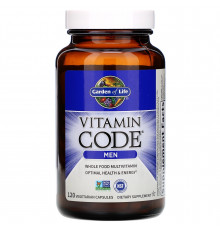 Мультивитамины из цельных продуктов для мужчин, Vitamin Code Men, Garden of Life, 120 вегетарианских капсул