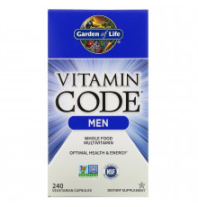 Мультивитамины для мужчин, Vitamin Code Men, Garden of Life, 240 вегетарианских капсул