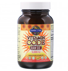 Витамин Д3, Vitamin Code Raw D3, Garden of Life, 60 капсул