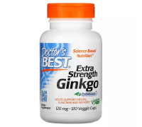 Усиленный гинкго, Extra Strenght Ginkgo, Doctor's Best, 120 вегетарианских капсул