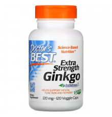 Усиленный гинкго, Extra Strenght Ginkgo, Doctor's Best, 120 вегетарианских капсул
