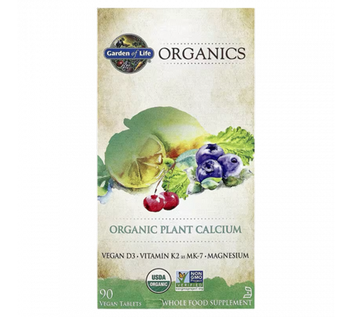 Органический кальций, Organic Plant Calcium, Garden of Life, 90 веганских таблеток