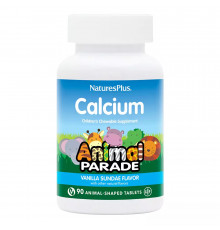 Кальций для детей со вкусом ванили, Calcium Children's Chewable Supplement, NaturesPlus, 90 таблеток в форме животных