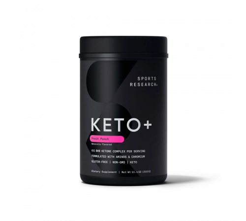 Кетоновая смесь Кето Плюс (малиновый лимонад), Keto Plus GO BHB + MCT, Sports Research, 318 г (11,2 oz)