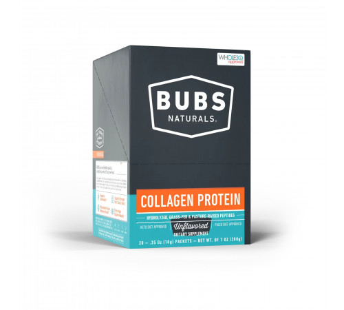 Коллагеновый протеин, Collagen Protein, Bubs Naturals, 20 пакетиков