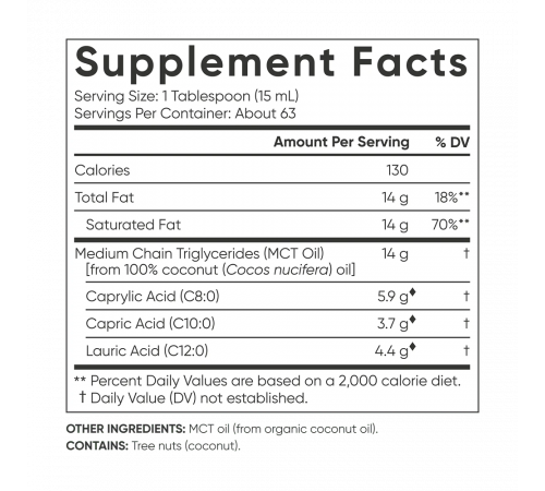 Масло с жирными кислотами МСТ, MCT Oil, Sports Research, 473 мл