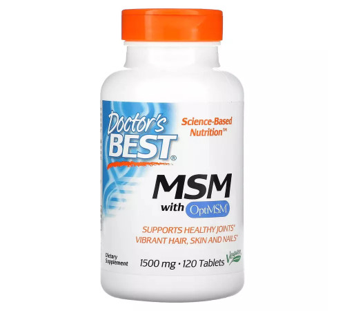 МСМ с OptiMSM, MSM with OptiMSM, Doctor's Best, 120 таблеток
