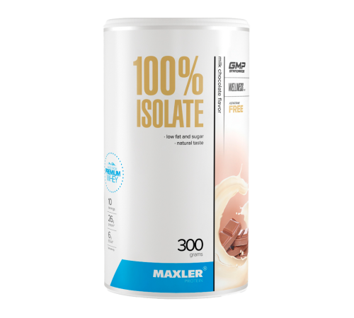 Изолят сывороточного протеина Молочный шоколад, 100% Isolate Milk Chokolate, Maxler, 300 г