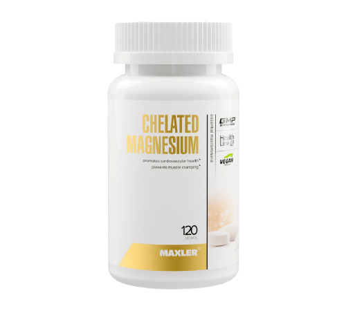Магний хелат, Chelated Magnesium, Maxler, 120 таблеток