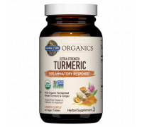 Куркума, Organics Extra Strength Turmeric Inflammatory Response, Garden of life, 60 веганских таблеток