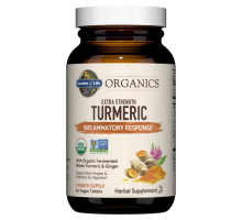 Куркума, Organics Extra Strength Turmeric Inflammatory Response, Garden of life, 60 веганских таблеток