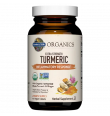 Куркума, Organics Extra Strength Turmeric Inflammatory Response, Garden of life, 60 веганских таблеток