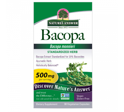 Бакопа, Bacopa Capsules, Nature's Answer, 90 вегетарианских капсул