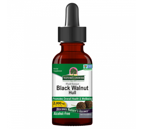 Экстракт скорлупы черного ореха, Black Walnut Hull Fluid Extract, Nature's Answer, 30 мл