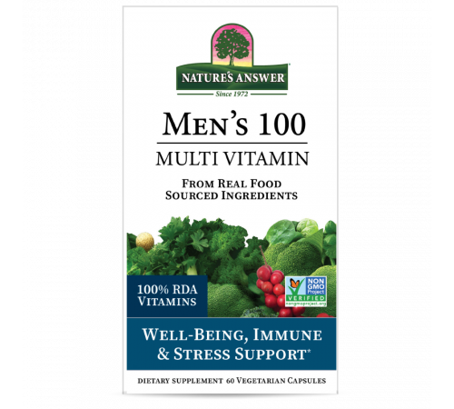 Мультивитамины для мужчин, Men’s 100 Multivitamin, Nature's Answer, 60 вегетарианских капсул