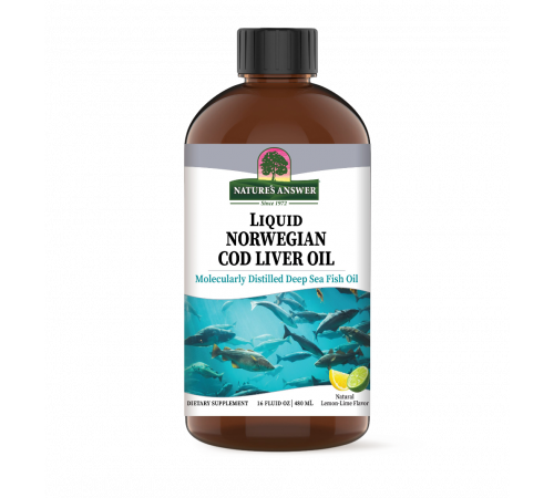Масло печени трески, Norwegian Cod Liver Oil, Nature's Answer, 480 мл