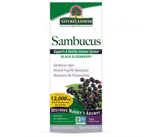 Экстракт черной бузины, Sambucus, Nature's Answer, 120 мл