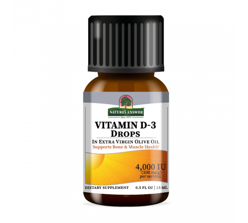 Витамин D3, Vitamin D3 Liquid, Nature's Answer, 15 мл