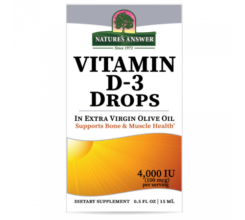 Витамин D3, Vitamin D3 Liquid, Nature's Answer, 15 мл