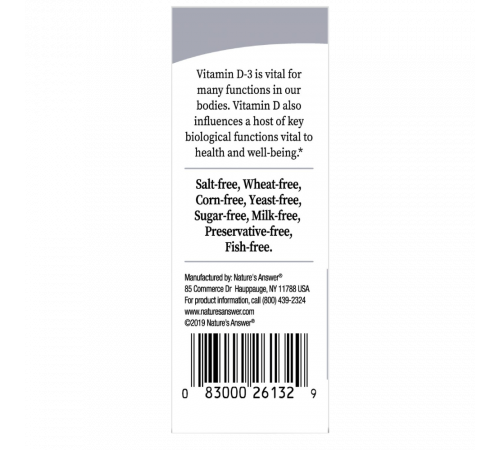 Витамин D3, Vitamin D3 Liquid, Nature's Answer, 15 мл