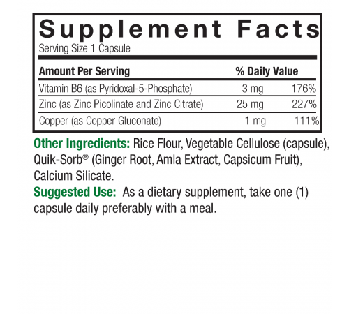 Цинк Плюс, Zinc Plus, Nature's Answer, 60 вегетарианских капсул