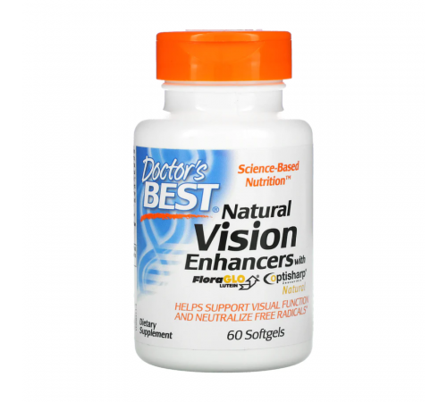 Добавка для улучшения зрения с лютеином FloraGlo, Natural Vision Enhancers, Doctor's Best, 60 капсул